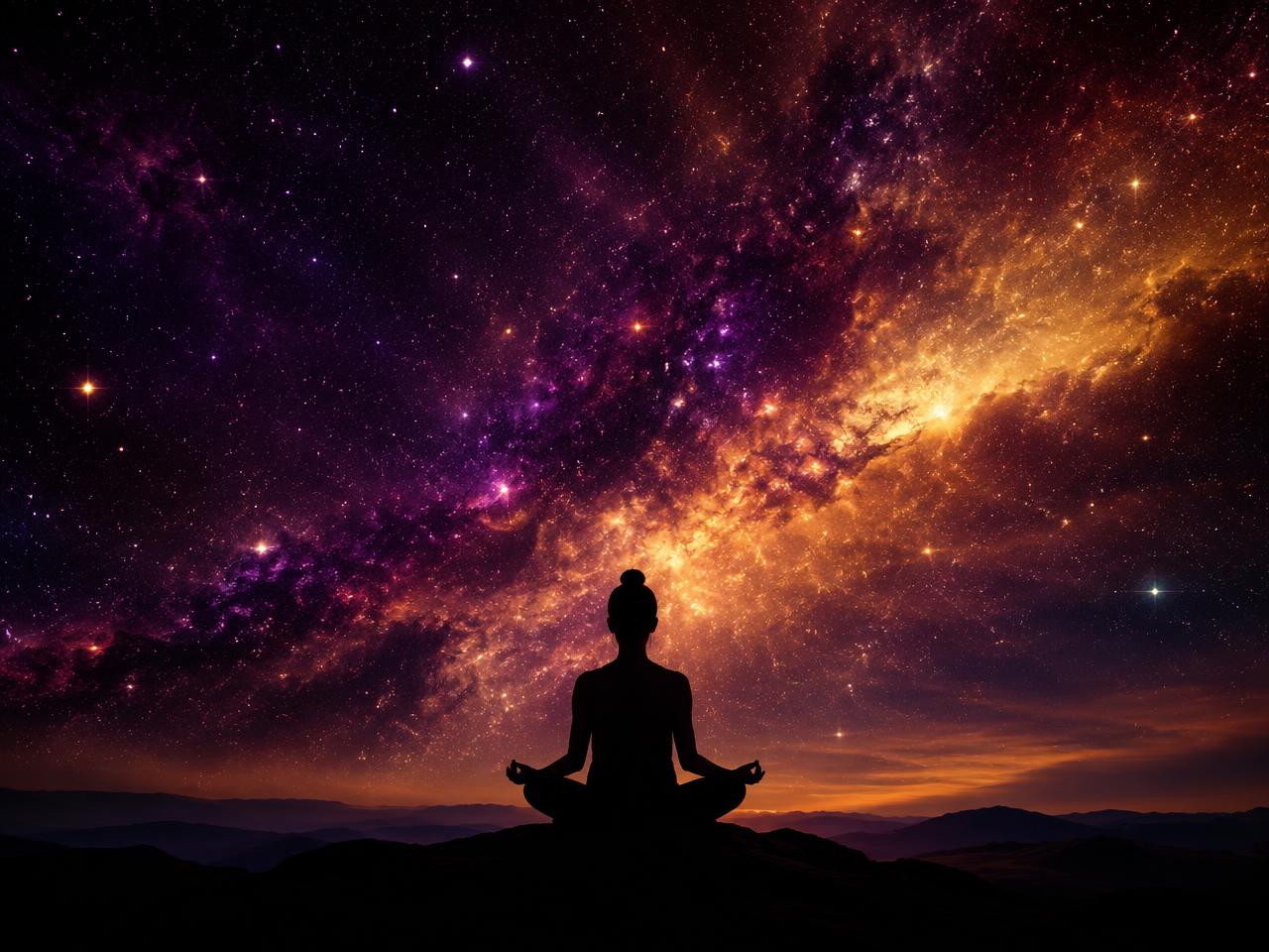 Meditating under a starry sky